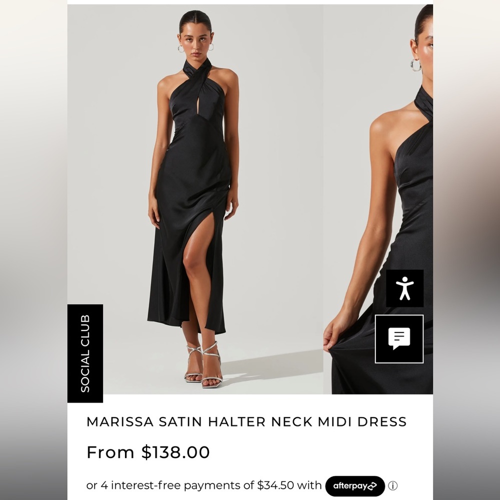 ASTR The Label - black midi halter dress